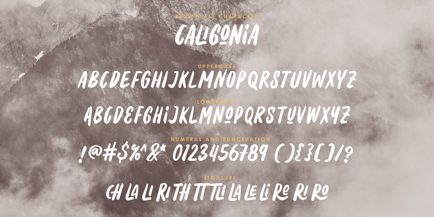 Пример шрифта Caligonia #2